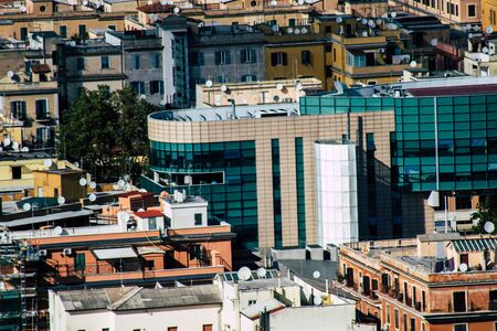 Vatican City Italy October 18, 2019 Cityscape of Rome from the St Peterâs Basilica, located in the Vatican City in the afternoonの写真素材