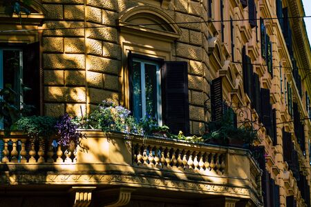 Rome Italy October 20, 2019 View of historical building in the streets of Rome in the afternoon
