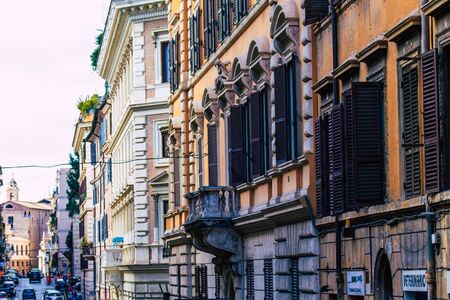 Rome Italy October 20, 2019 View of historical building in the streets of Rome in the afternoon
