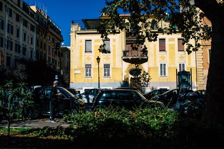 Rome Italy October 20, 2019 View of historical building in the streets of Rome in the afternoon