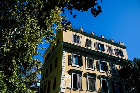 Rome Italy October 20, 2019 View of historical building in the streets of Rome in the afternoon