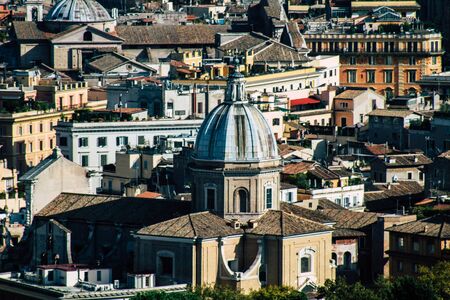 Vatican City Italy October 18, 2019 Cityscape of Rome from the St Peterâs Basilica, located in the Vatican City in the afternoonの写真素材