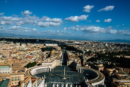 Vatican City Italy October 18, 2019 Cityscape of Rome from the St Peterâs Basilica, located in the Vatican City in the afternoonの写真素材