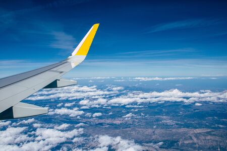 Tel Aviv Israel October 11, 2019 View of a plane flying from Ben Gurion international airport in the...