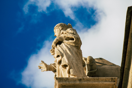 Vatican City Italy October 18, 2019 View of marble statues located at the St Peter's Basilica square in the Vatican City in the afternoonのeditorial素材