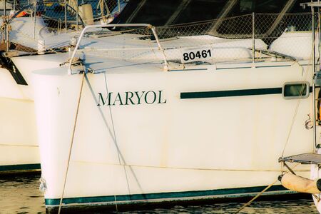 Tel Aviv Israel October 03, 2019 View of boats in the marina of Tel Aviv in the afternoonの写真素材