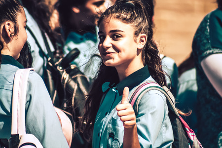 Jerusalem Israel October 06, 2019 View of unknowns religious teen having fun front the Western wall in the Old city of Jerusalem in the afternoonのeditorial素材