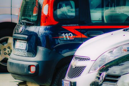 Rome Italy September 25, 2019 View of a Carabinieri police car parked in the streets of Rome in the...