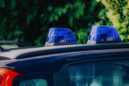 Rome Italy September 25, 2019 View of a Carabinieri police car parked in the streets of Rome in the morningの写真素材