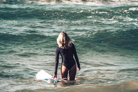 Tel Aviv Israel October 07, 2019 View of unknown Israeli people practicing surfing on Tel Aviv beach...