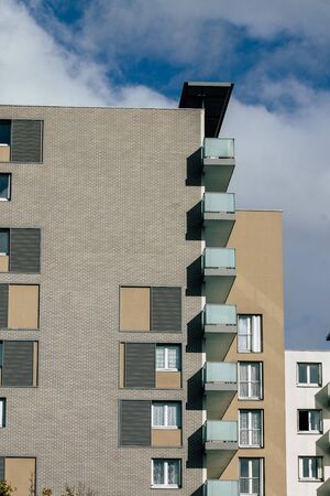 Reims France November 4, 2019 View of a modern building located in Reims in the afternoon