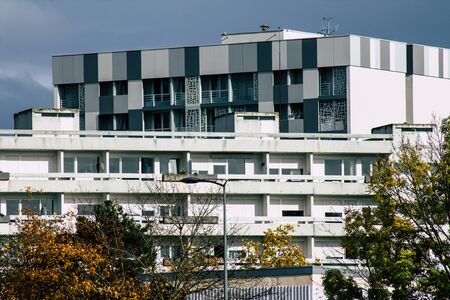 Reims France November 4, 2019 View of a modern building located in Reims in the afternoon
