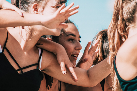 Rome Italy September 29, 2019 Celebrations of the 150th anniversary of the Italian gymnastics federation, public demonstration of young gymnasts in the streets of Rome near the Coliseumのeditorial素材