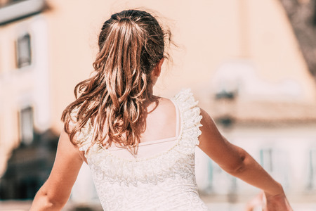 Rome Italy September 29, 2019 Celebrations of the 150th anniversary of the Italian gymnastics federation, public demonstration of young gymnasts in the streets of Rome near the Coliseumのeditorial素材