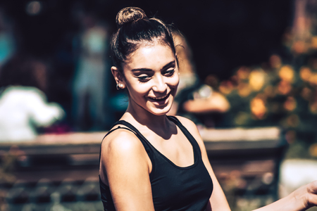 Rome Italy September 29, 2019 Celebrations of the 150th anniversary of the Italian gymnastics federation, public demonstration of young gymnasts in the streets of Rome near the Coliseumのeditorial素材