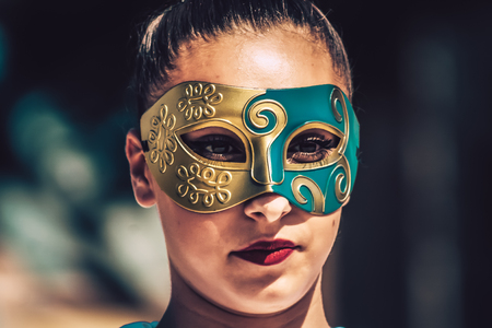 Rome Italy September 29, 2019 Celebrations of the 150th anniversary of the Italian gymnastics federation, public demonstration of young gymnasts in the streets of Rome near the Coliseumのeditorial素材