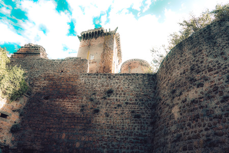Nepi Italy September 25, 2019 View of the old fortification of the medieval city of Nepi near Rome in the afternoonのeditorial素材