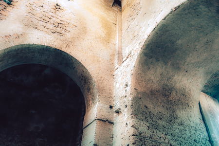 Nepi Italy September 25, 2019 View of the old fortification of the medieval city of Nepi near Rome in the afternoonのeditorial素材