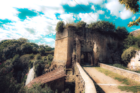 Nepi Italy September 25, 2019 View of the old fortification of the medieval city of Nepi near Rome...