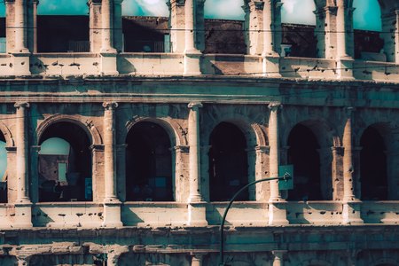 Rome Italy September 29, 2019 View of the Coliseum also known as the Flavian Amphitheatre, is an oval amphitheatre in the centre of the city of Romeのeditorial素材
