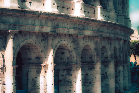 Rome Italy September 29, 2019 View of the Coliseum also known as the Flavian Amphitheatre, is an...
