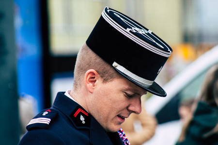 Reims France November 11, 2019 View of soldiers participating in the commemoration ceremony of the Armistice in the morning in Reimsのeditorial素材