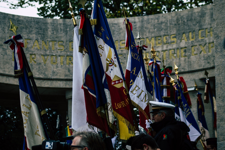 Reims France November 11, 2019 View of Veterans participating in the Armistice Commemoration Ceremony in the morning in Reimsのeditorial素材