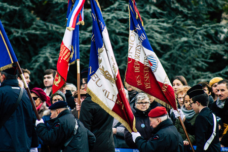 Reims France November 11, 2019 View of Veterans participating in the Armistice Commemoration Ceremony in the morning in Reimsのeditorial素材