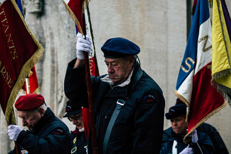 Reims France November 11, 2019 View of Veterans participating in the Armistice Commemoration...