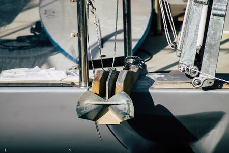 Tel Aviv Israel December 04, 2019 View of boat in the marina of Tel Aviv in the afternoonの写真素材