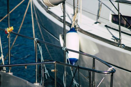 Tel Aviv Israel December 04, 2019 View of boat in the marina of Tel Aviv in the afternoon