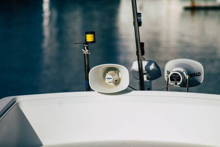 Tel Aviv Israel December 04, 2019 View of boat in the marina of Tel Aviv in the afternoonの写真素材