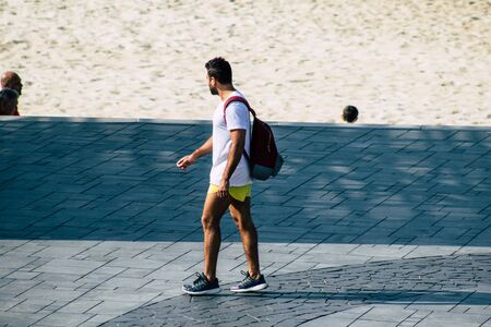Tel Aviv Israel December 07, 2019 View of unknown people walking in the streets of Tel Aviv in the afternoonの写真素材