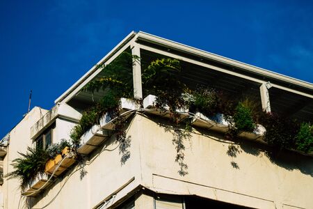 Tel Aviv Israel December 10, 2019  View of the facade of a modern building in the streets of Tel Aviv in the afternoonの写真素材