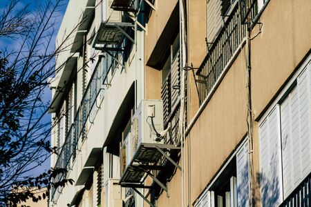 Tel Aviv Israel December 10, 2019  View of the facade of a modern building in the streets of Tel Aviv in the afternoonの写真素材