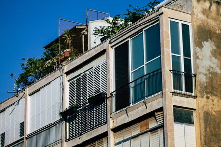 Tel Aviv Israel December 10, 2019  View of the facade of a modern building in the streets of Tel...