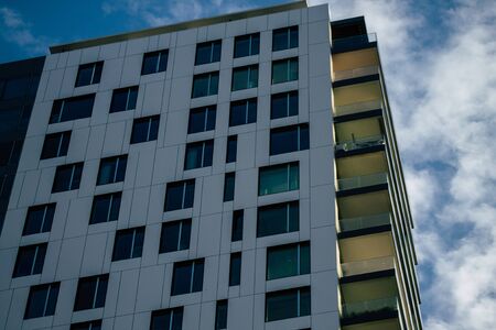 Tel Aviv Israel December 10, 2019  View of the facade of a modern building in the streets of Tel Aviv in the afternoonの写真素材
