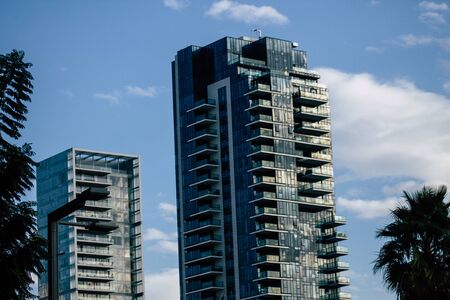 Tel Aviv Israel December 10, 2019  View of the facade of a modern building in the streets of Tel...