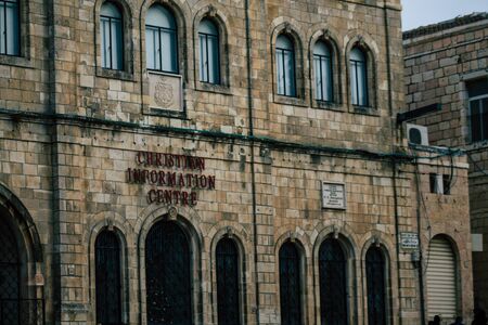 Jerusalem Israel December 11, 2019 View of the facade of building in the Old city of Jerusalem in the afternoonの写真素材