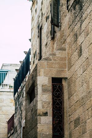Jerusalem Israel December 11, 2019 View of the facade of building in the Old city of Jerusalem in...