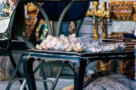 Palestinian Territory Bethlehem December 16, 2019 Closeup of decorative objects sold in a shop in Bethlehemの写真素材