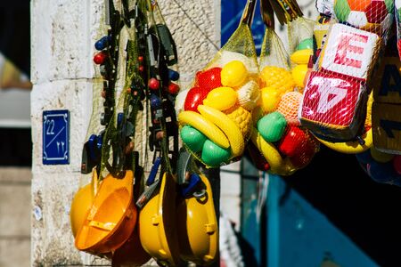 Palestinian Territory Bethlehem December 16, 2019 Closeup of decorative objects sold in a shop in Bethlehemの写真素材