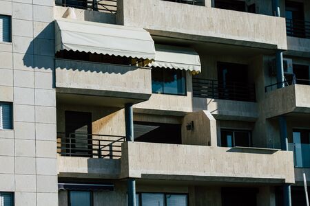 Tel Aviv Israel December 22, 2019 View of the facade of a modern building in the streets of Tel Aviv in the afternoonの写真素材