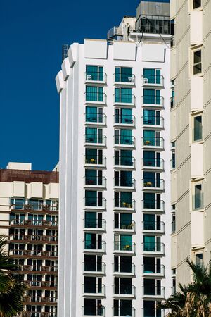 Tel Aviv Israel December 22, 2019 View of the facade of a modern building in the streets of Tel Aviv...