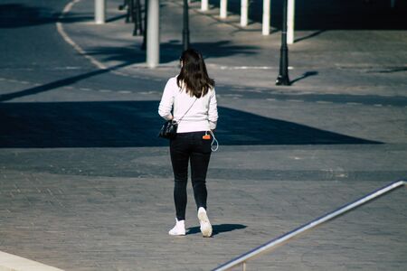 Tel Aviv Israel December 22, 2019 View of unidentified people walking on Herbert Samuel Promenade in Tel Aviv in the afternoonの写真素材