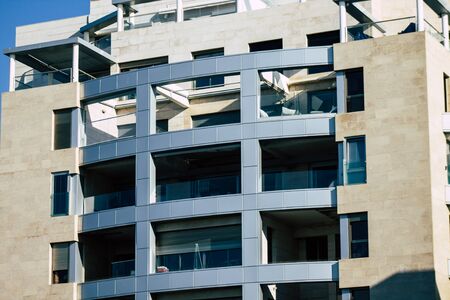 Tel Aviv Israel December 22, 2019 View of the facade of a modern building in the streets of Tel Aviv...