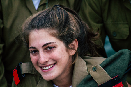 Jerusalem Israel December 11, 2019 View of Israeli soldiers having fun front the Western Wall of the old city of Jerusalem on the eveningのeditorial素材