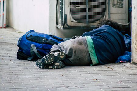 Tel Aviv Israel December 25, 2019 View of unidentified people walking in the streets of Tel Aviv in the afternoonの写真素材