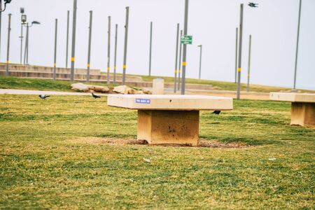 Tel Aviv Israel December 25, 2019 View of the Charles Clore Park in Tel Aviv one afternoon in winterの写真素材