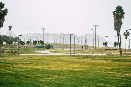 Tel Aviv Israel December 25, 2019 View of the Charles Clore Park in Tel Aviv one afternoon in winterの写真素材